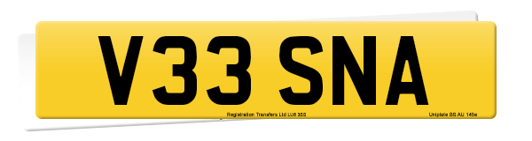 Registration number V33 SNA